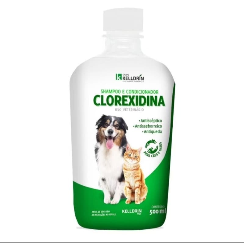 Shampoo 5 em 1 Clorexidina Kelldrin para Cães e Gatos 500ml