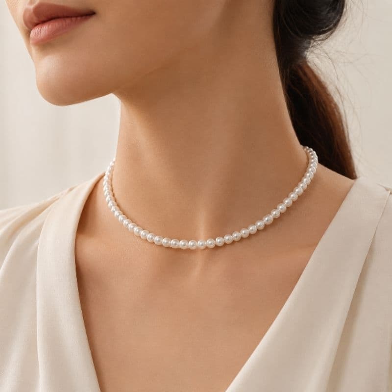 Colar de Pérola, colar, chocker branca, Feminino, Unissex, Gargantilha de pérolas, elegante