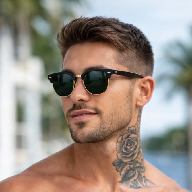 Óculos De Sol Unissex Polarizados UV400 Proteção Moda Clássica Retrô