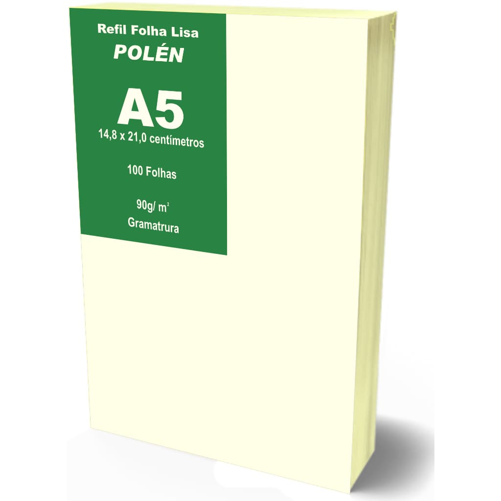 Papel Polen A5 Polen 90g Liso 100 Folhas 21x14,8cm A5