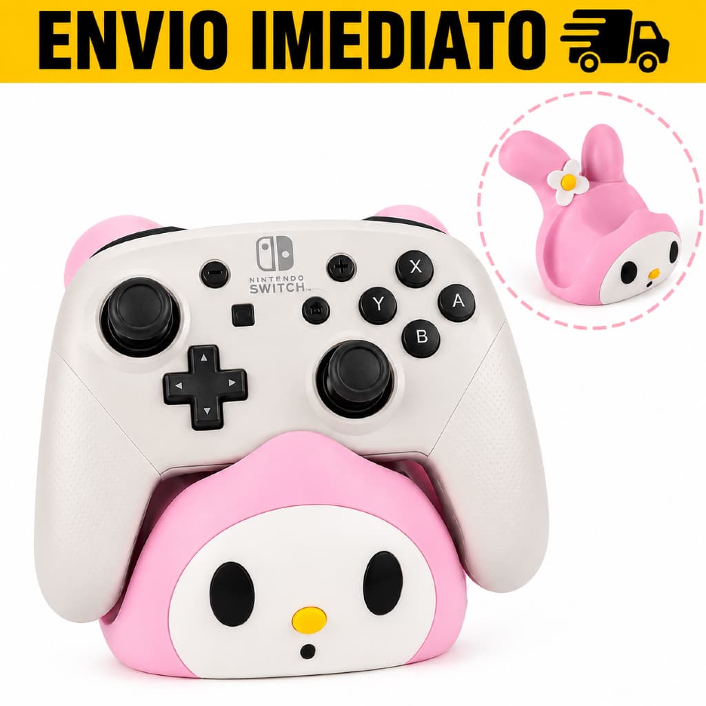Suporte Controle Gamer Kuromi My Melody Kawaii Joystick PS5 PS4 Xbox Switch
