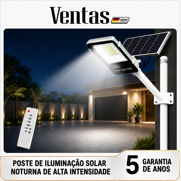 Ventas Luminária Solar LED de Poste Externa Extra Grande de 150000W, Impermeável IP67, para Ambientes Externos