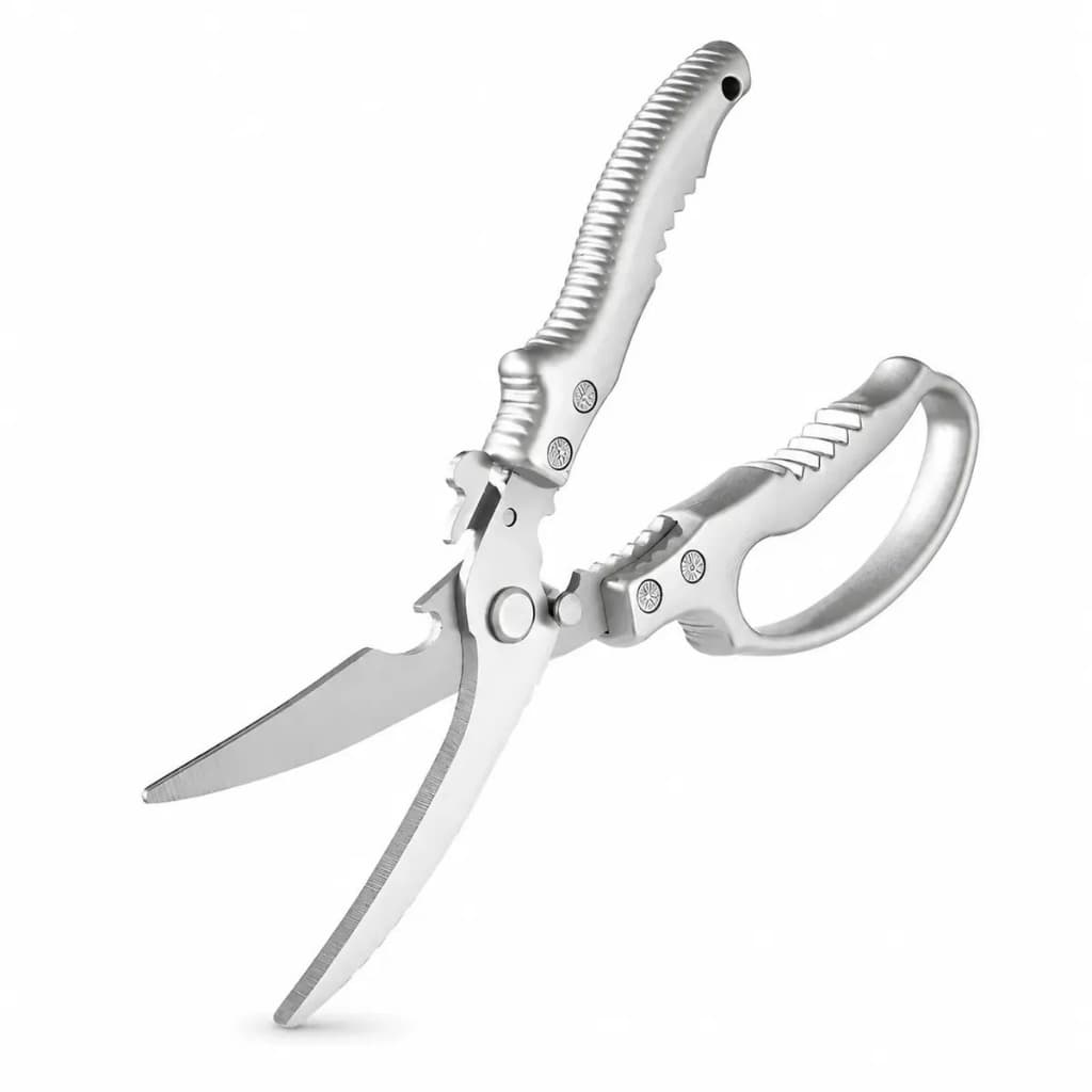 Tesoura de Cozinha Profissional Multiuso 8 em 1 PCM Aço Inox Corta Osso Frango Peixe Aves