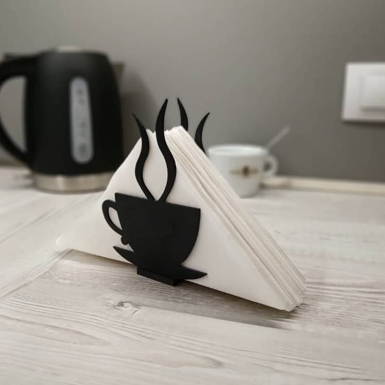 Porta Guardanapo Xicara de Cafe Decorativo Mesa Cozinha Suporte Guardanapos