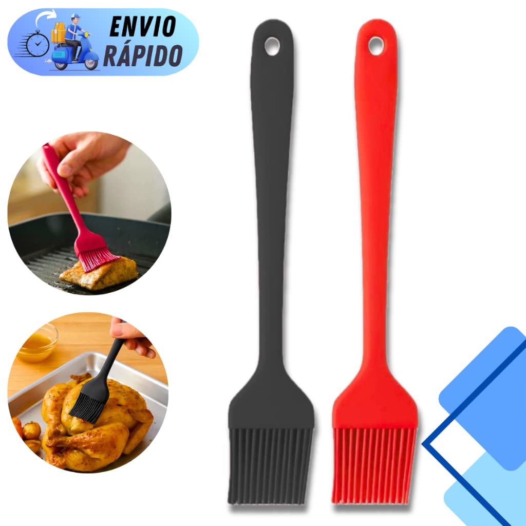 PINCEL CULINÁRIO DE SILICONE PARA COZINHA CONFEITARIA UNTAR FORMAS PINCELAR ÓLEO E MANTEIGA