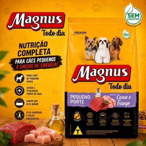 Magnus Todo Dia Cães Adultos Pequeno Porte Carne e Frango