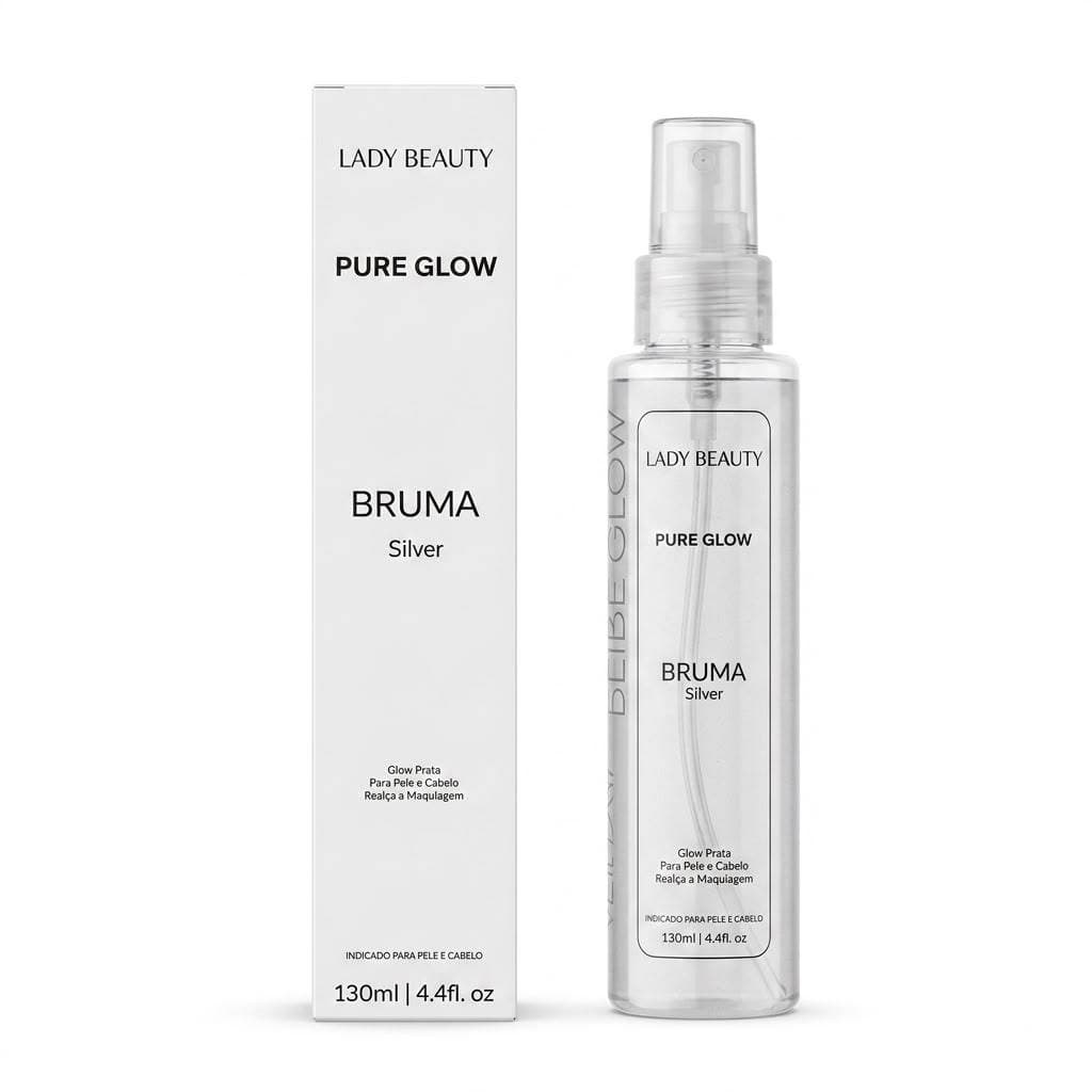 Bruma Facial e Cabelo Lady Beauty 130ml Rosa Mosqueta Hidratante Fixadora Glow Matte