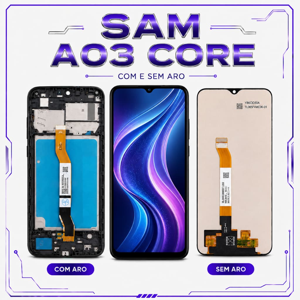 Display Tela LCD Touch para Samsung A03 Core Peça de Reposição Alta Qualidade