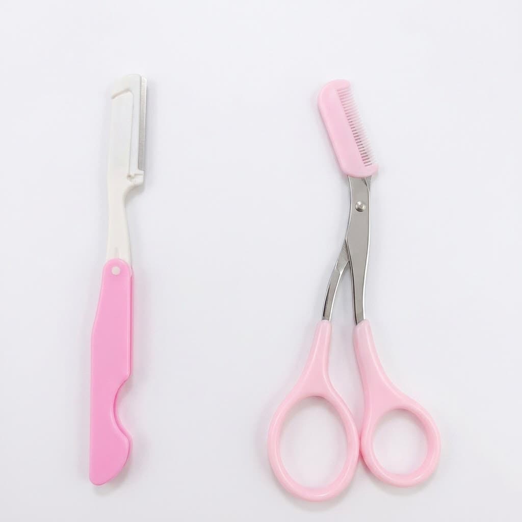 Kit Tesoura Aparadora De Sobrancelhas + Navalha - Eyebrow Razor
