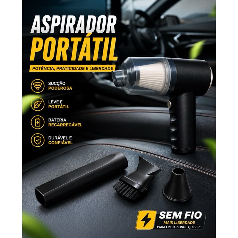 Aspirador Portátil 2 em 1 Aspirador e Soprador Sem Fio Recarregável para Carro Casa