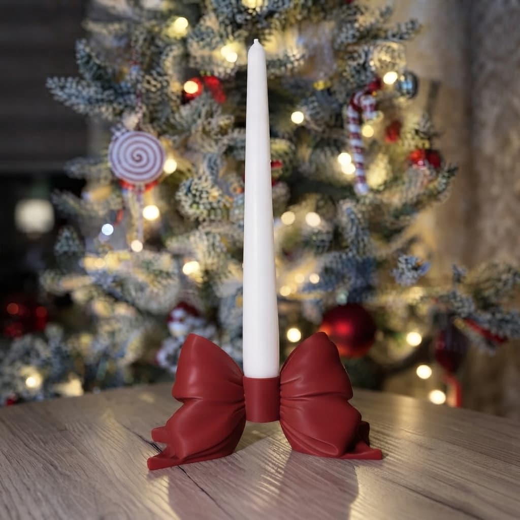Suporte Para Velas Natalino Laço Porta Vela Decoração Natal Mesa Ceia Enfeite Festivo Presente Elegante Premium