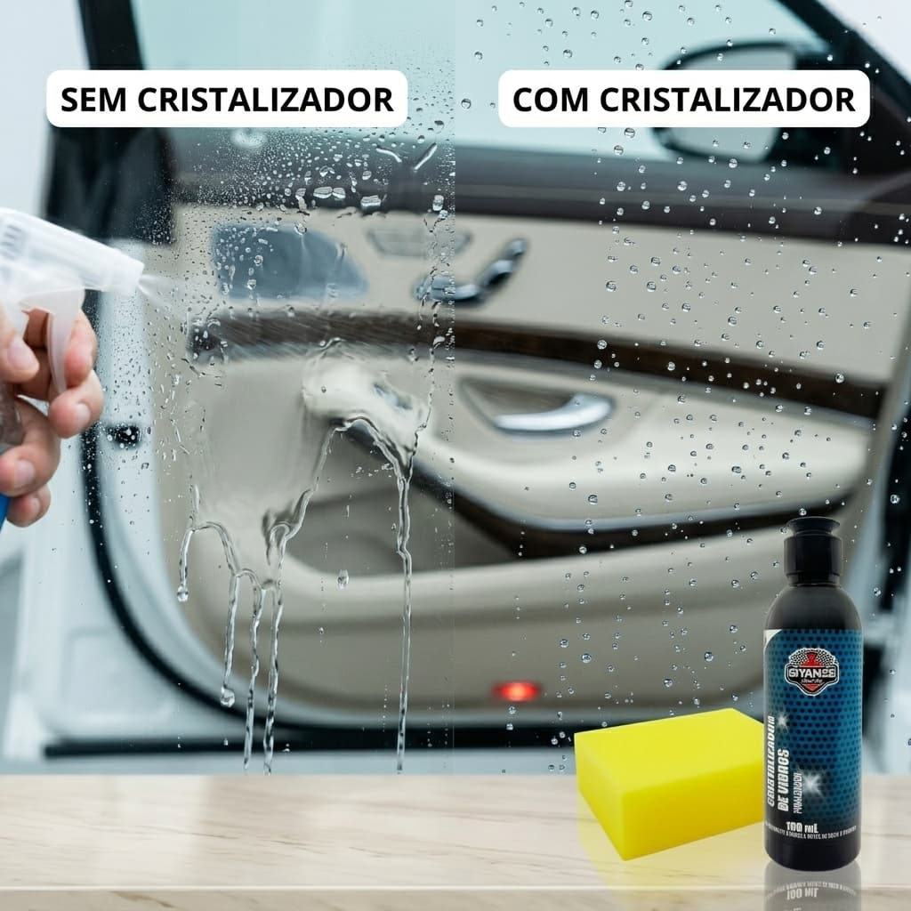 Cristalizador de Vidros Automotivo Repelente de Água Para-Brisa 100ml