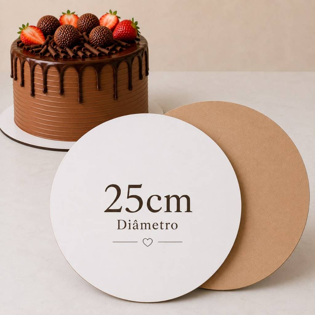 Kits Cake Board 25cm Tabuleiro Bolo Em Mdf 3mm 10/20/30 unidades