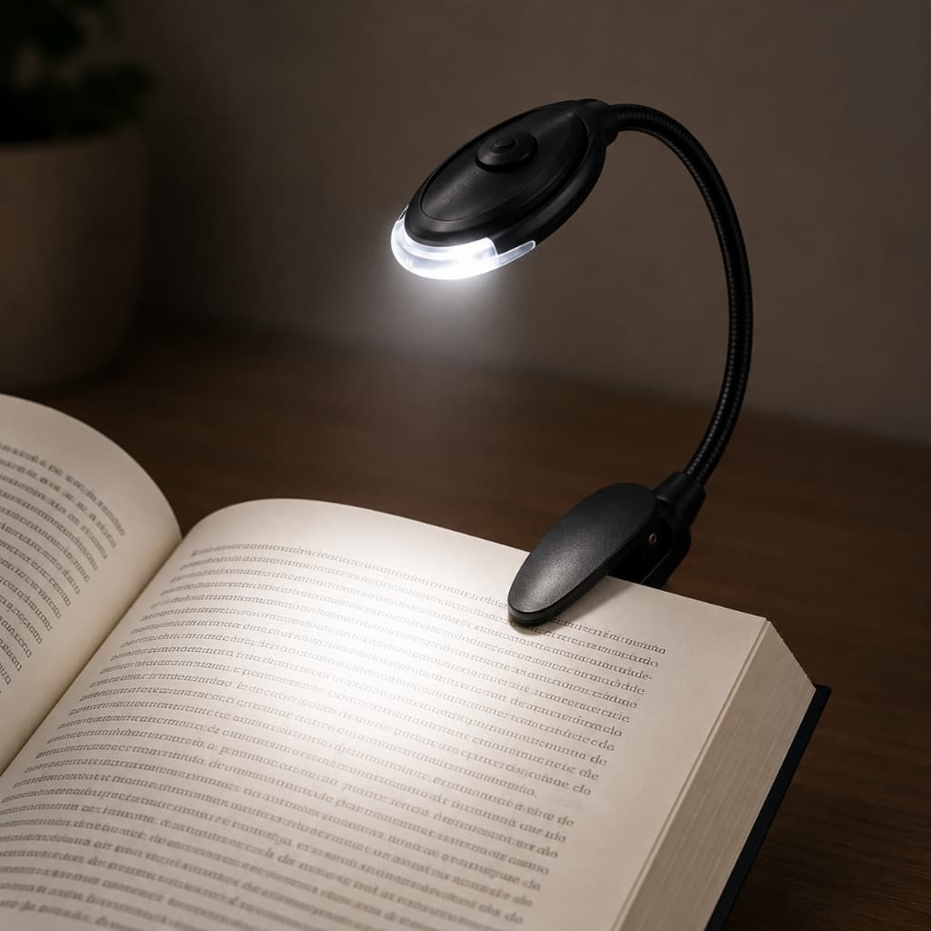 Mini Luminâria De Mesa LED Alimentada Por Bateria Livro De Leitura com Clipe De suporte Luz Ajustável Portátil.