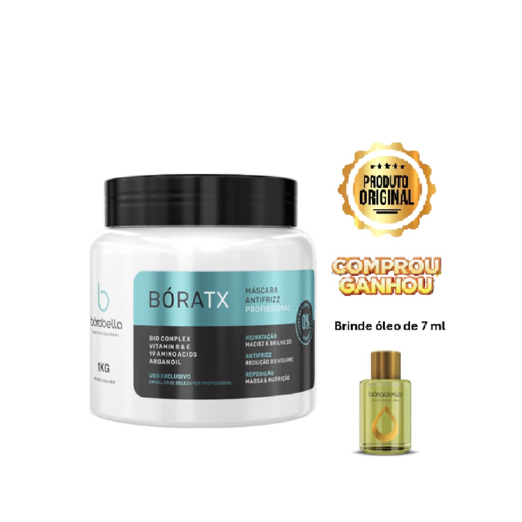 Boratox Btox Alisa Hidrata E Repõe Massa 1kg Borabella+ óleo 7ml