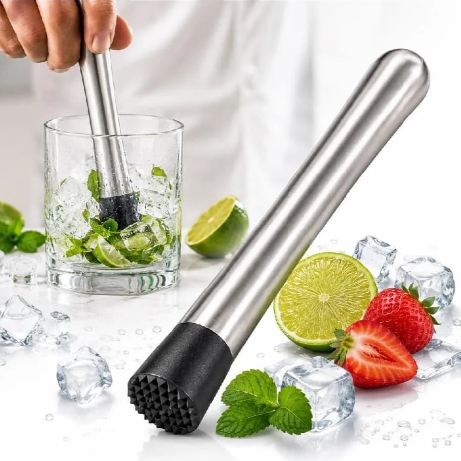 Socador de Drinks Inox 21cm Macerador para Caipirinha Mojito Frutas Profissional