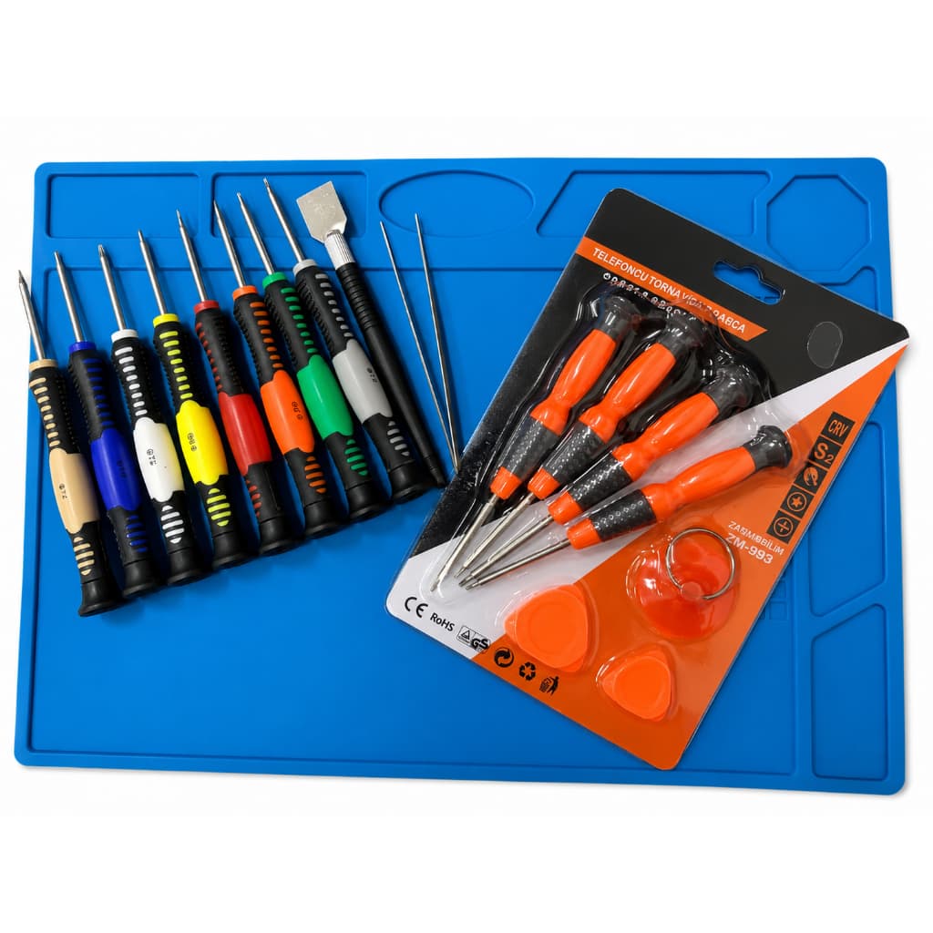 Kit Assistência Técnica: Ferramentas Abertura + Chaves de Precisão 7 + Manta Antiestática