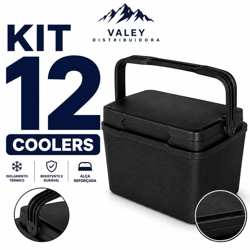 Kit 12 Cooler Térmico Caixa Térmica 7L com Alça Reforçada para Praia, Piquenique e Viagem TOY 26017