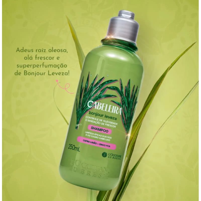 Shampoo Bonjour Leveza Cabeleira 250mL | Com extrato de Capim-Limão + Zinco PCA | L’Occitane au Brésil