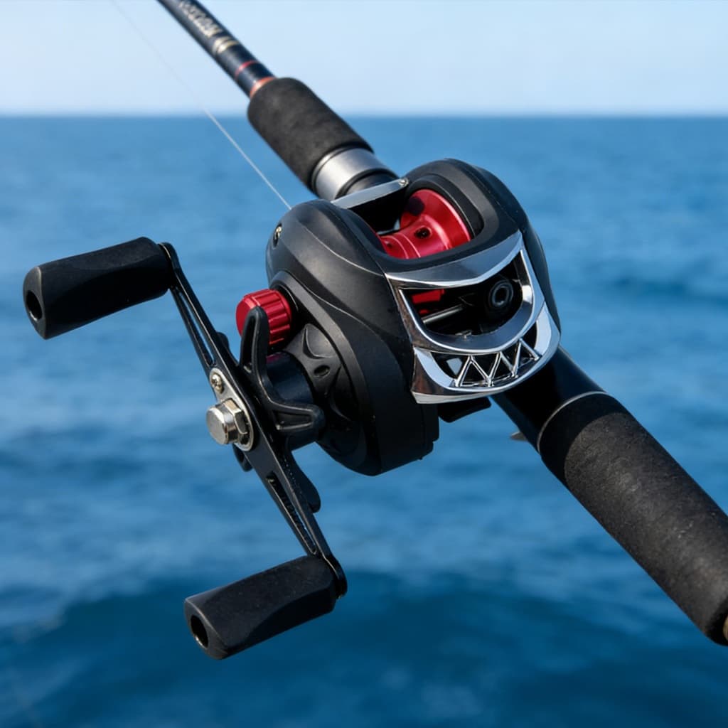 Carretilha De Pesca Perfil Baixo Alta Velocidade Freio Magnético 8 Ímãs Direita Esquerd