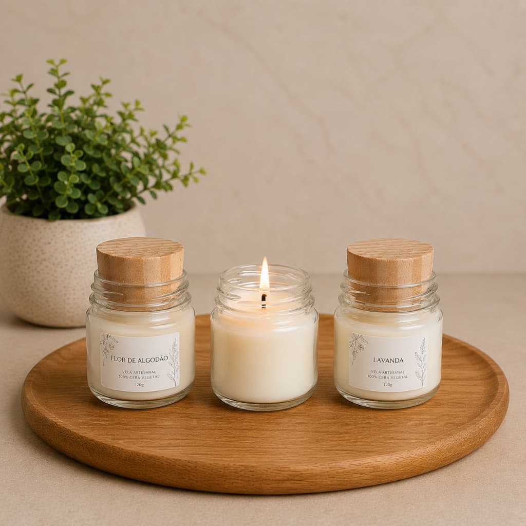100 Potes P/ Velas e Lembrancinhas 40ml C/ Tampa Pinus Lindo Charmoso