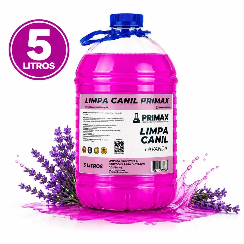 Limpa Canil Lavanda 5 Litros Limpeza de Canis Pet Shop Clínicas Veterinárias Alto Rendimento
