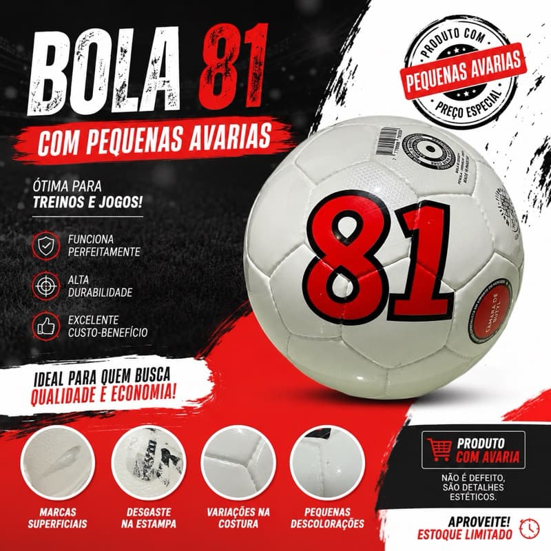 Bola Dalponte 81 Campo Society Futsal Profissional Costurada à Mão Resistente Promoção