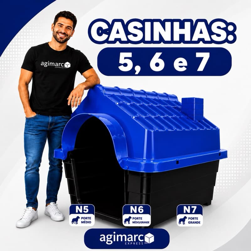 Casa Casinha Plástica Para Cachorro N5 N6 N7 Porte Médio e Grande Extra Grande Big