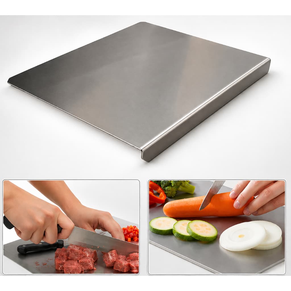 Tábua Inox Profissional com Suporte para Pia e Base Antiderrapante 30x25