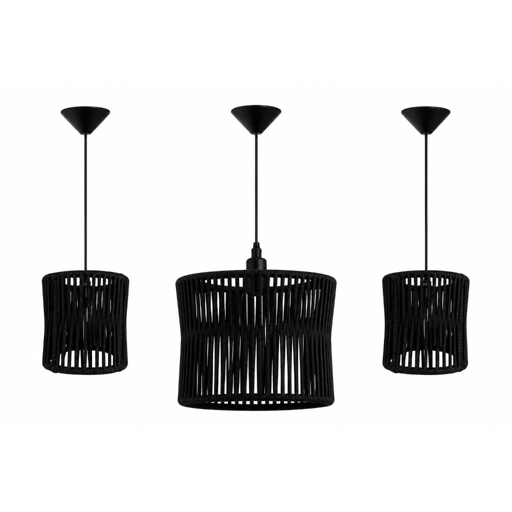 Trio Pendente Lustre Decorativo Casa e Comercio Alumínio Corda Náutica Moderno Prático Bivolt