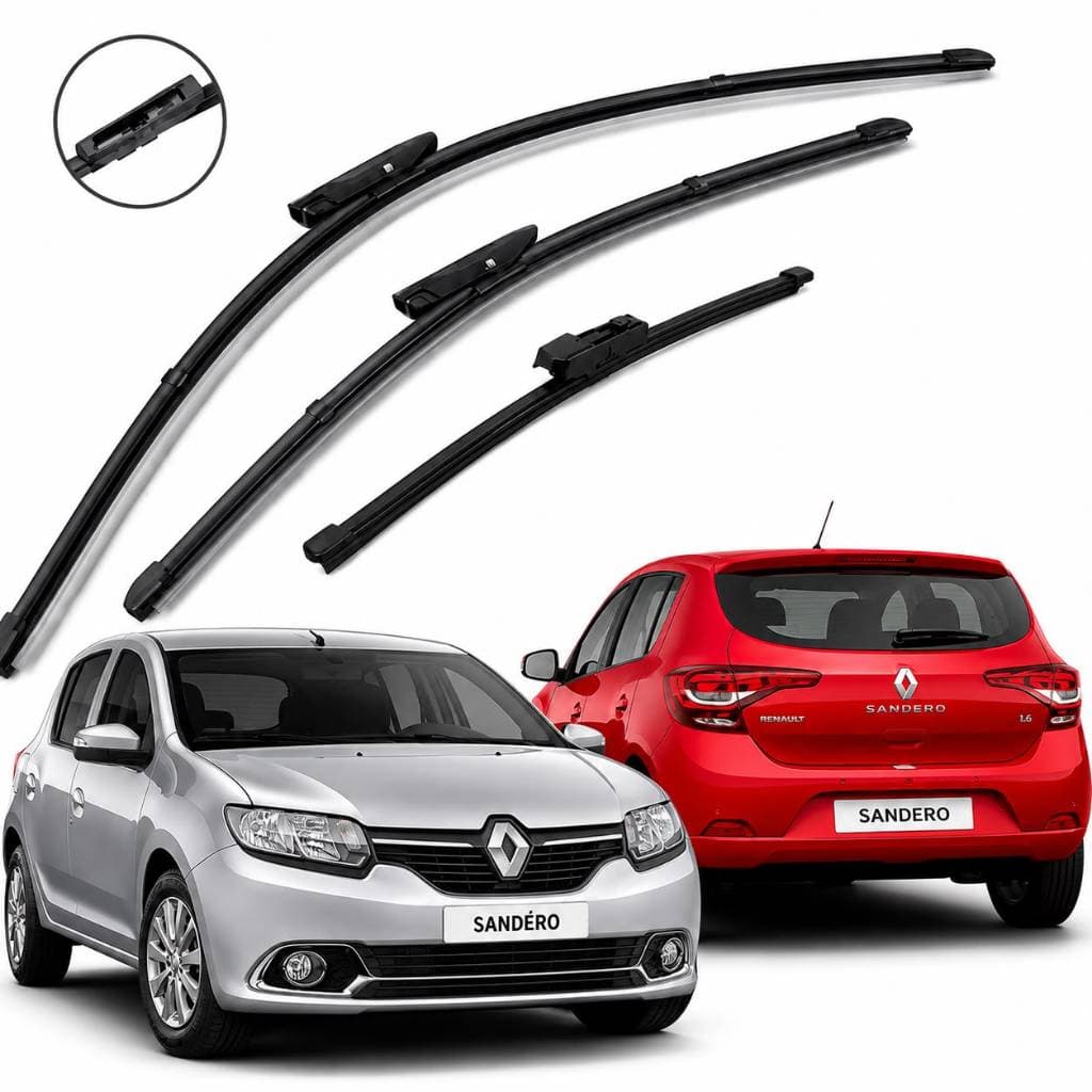 kit Palhetas Limpador de Parabrisa Siicone Original Ranault Sandeiro Logan 2015 a 2023