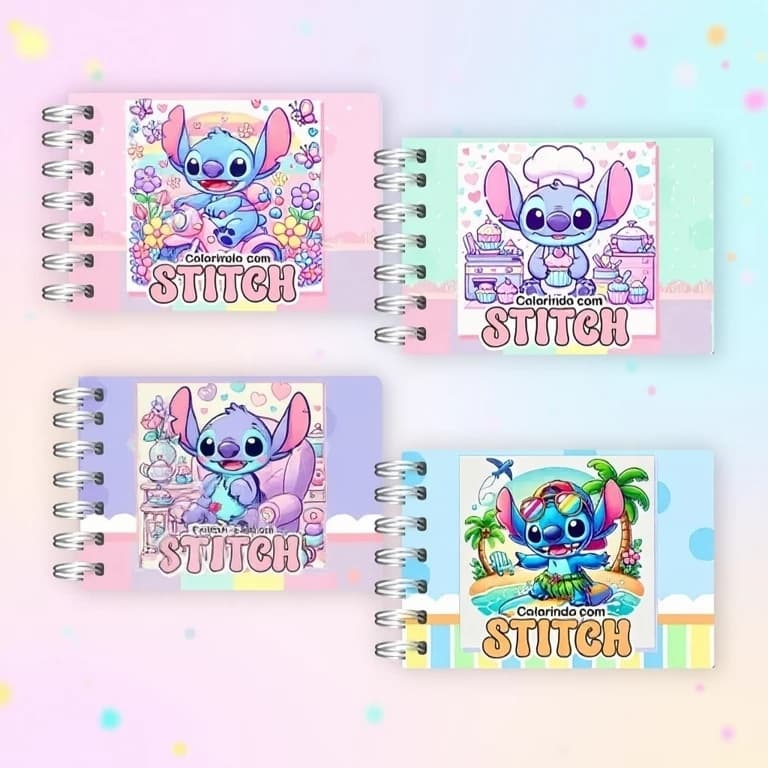 Livro de Colorir Stitch Infantil - 50 Folhas - Capa Dura