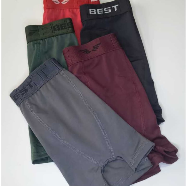 Kit com 5 Cuecas Boxer Masculinas lisa.  Cuecas Box Masculinas.