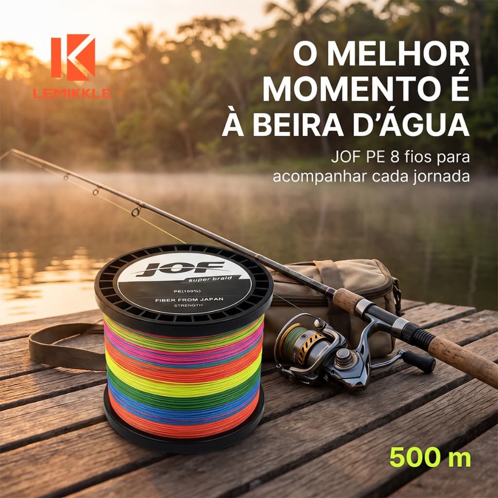 LEMIKKLE - Linha de Pesca Multifilamento PE 8 Fios 500M, Alta Resistência à Abrasão Para Pesca Marinha e Água Doce