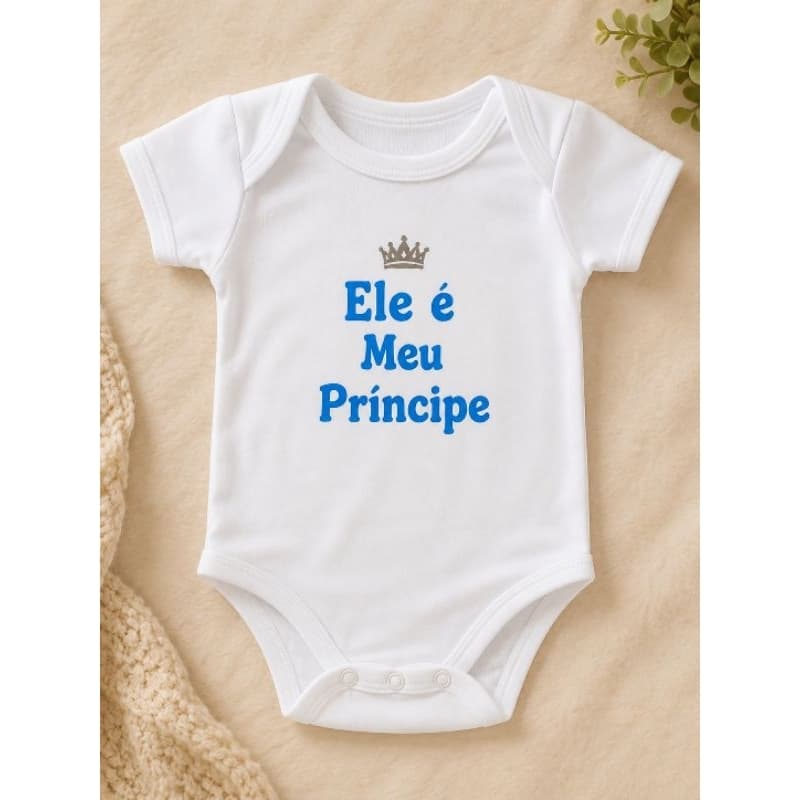 Body Bebê Infantil Menino Personalizado Manga Curta Roupa de Bebê