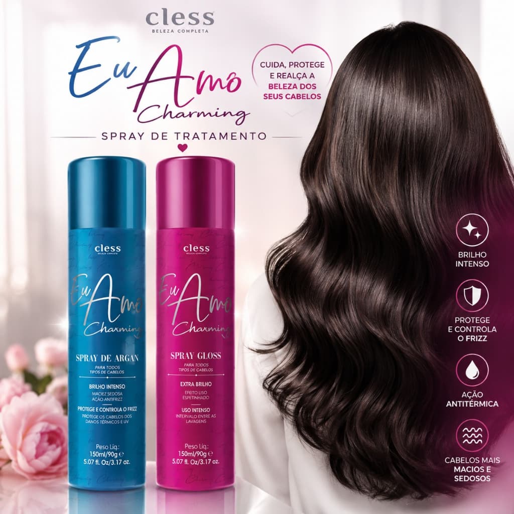 Cless Charming Spray Finalizador Brilho Intenso Silicone 150ml
