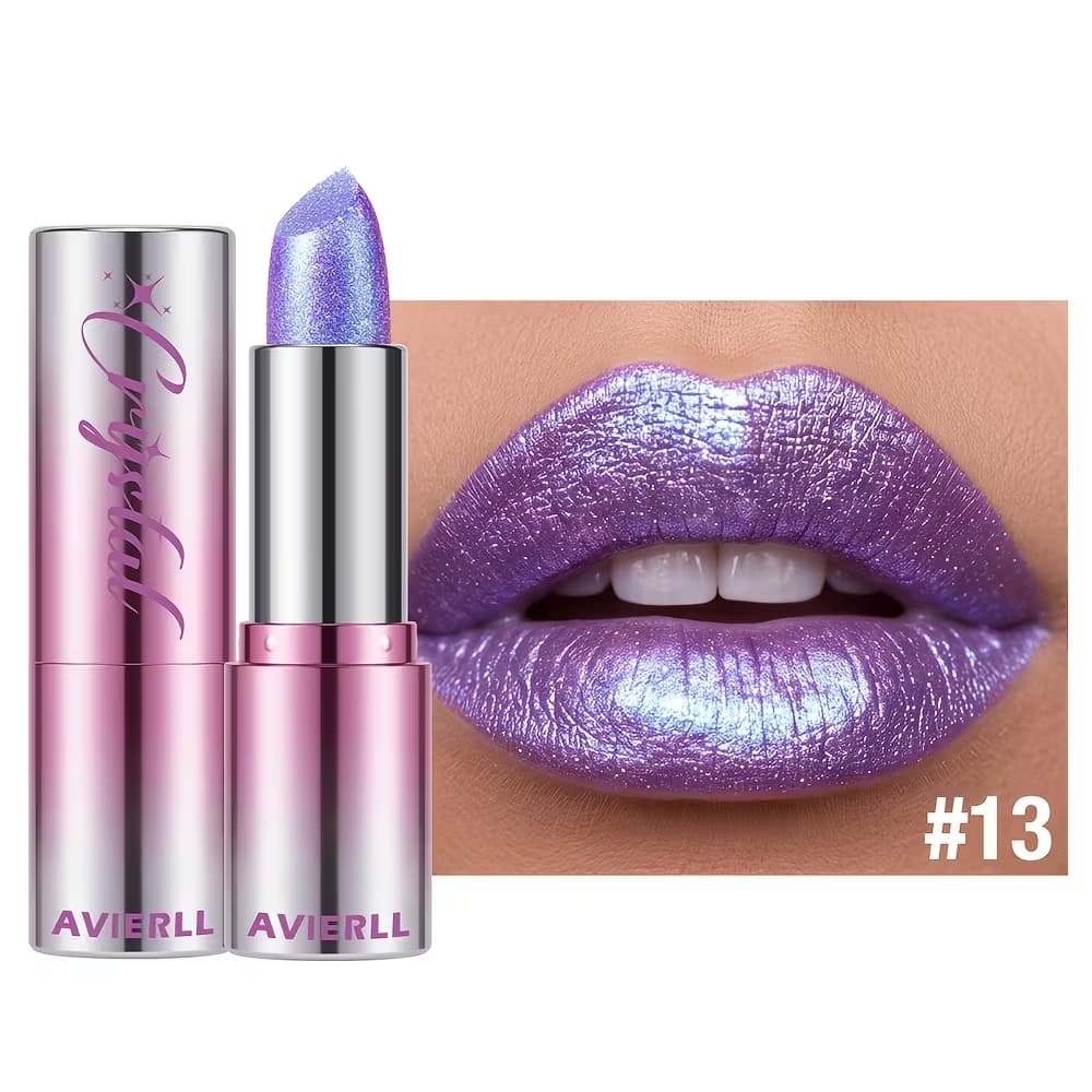 Batom Metálico com Glitter Brilhante e Cintilante LILAS COR 13