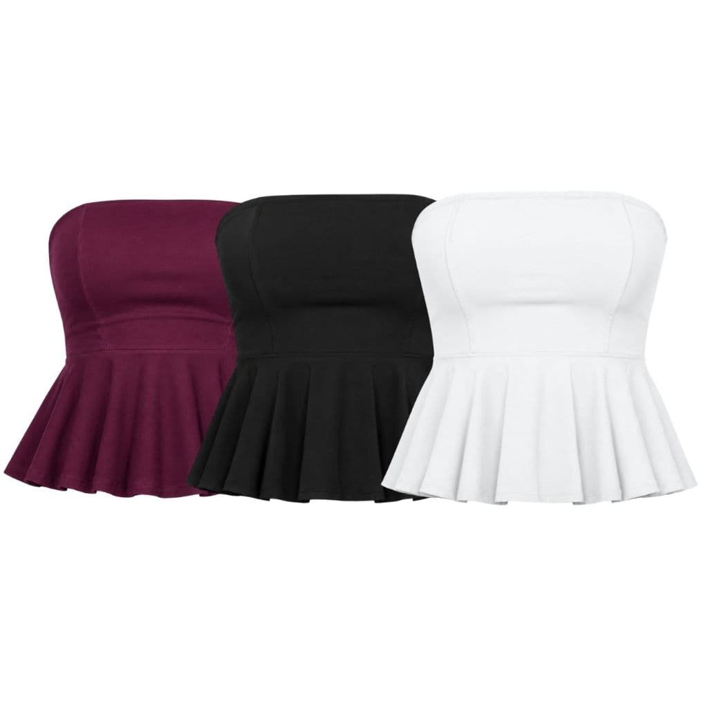 Blusa Feminina Sem Manga Peplum Elegante Festa Moda Blusinha Feminina Tomara Que Caia