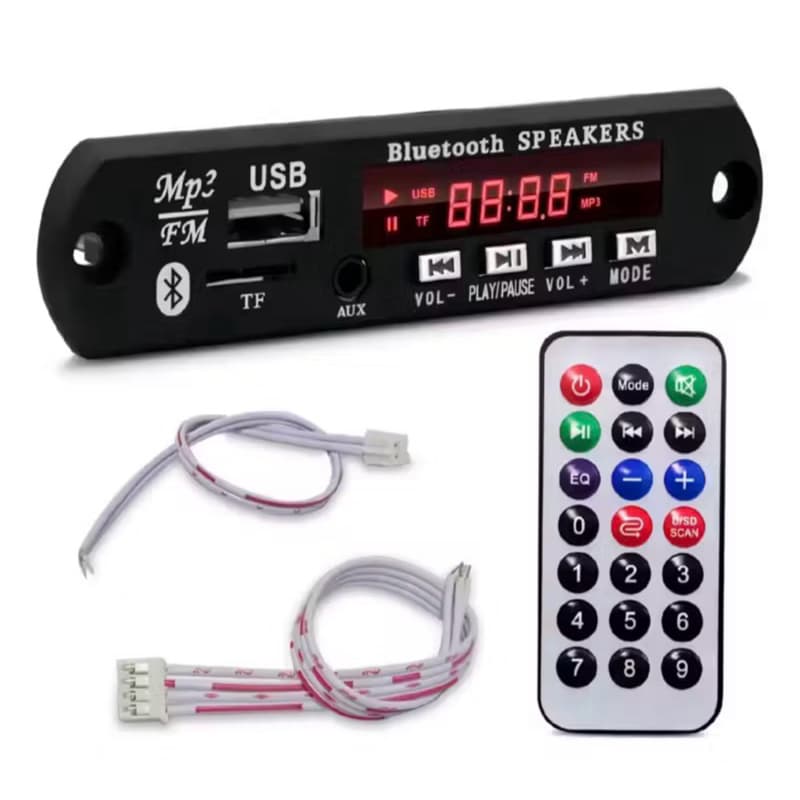 1200w Amplificador Bluetooth 5.0 MP3 WMA WAV Decoder Board 12V MP3 Player Carro Música FM Módulo de Rádio com controle