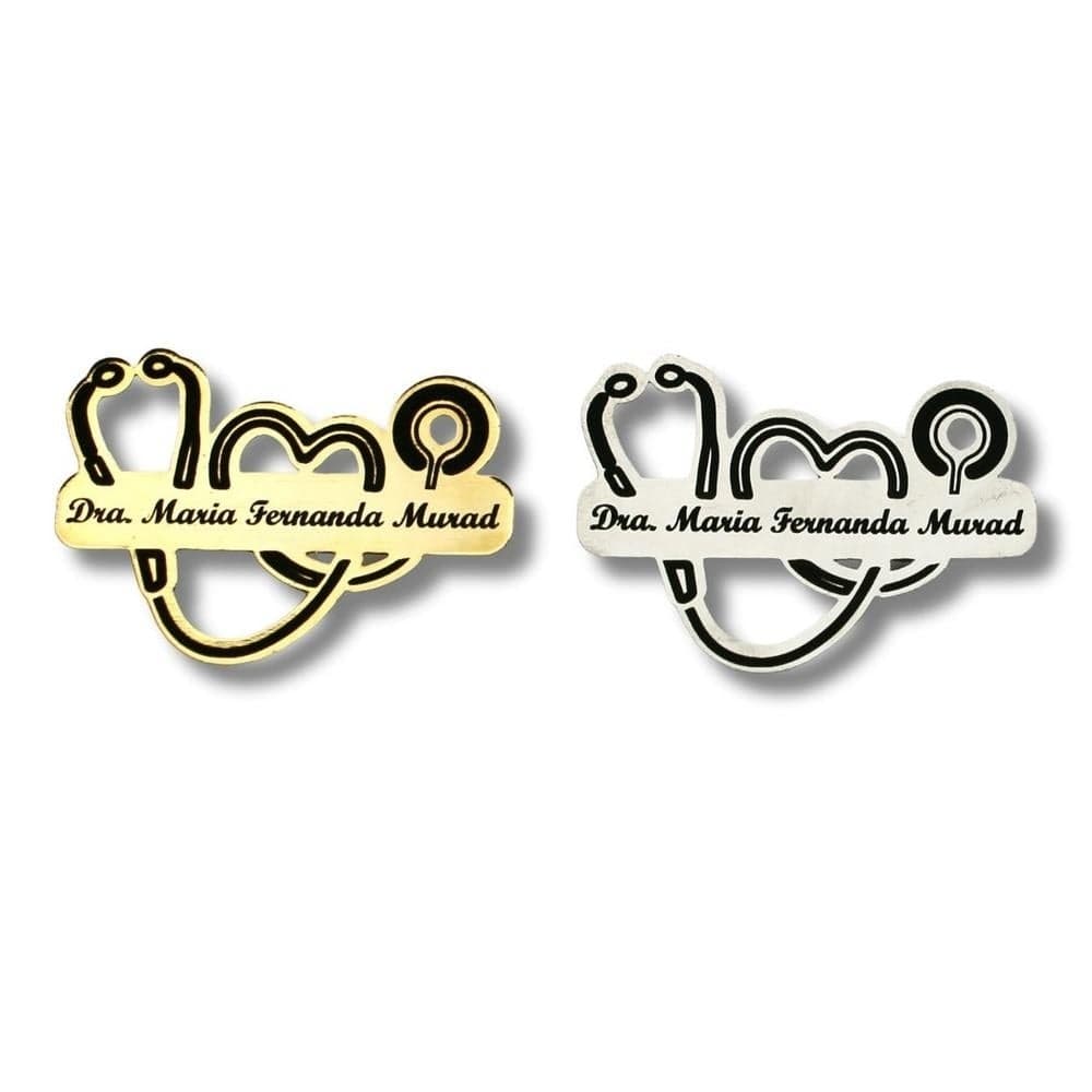 Broche Personalizado Botton Crachá Jaleco para Doutor Dentista Médico Veterinário