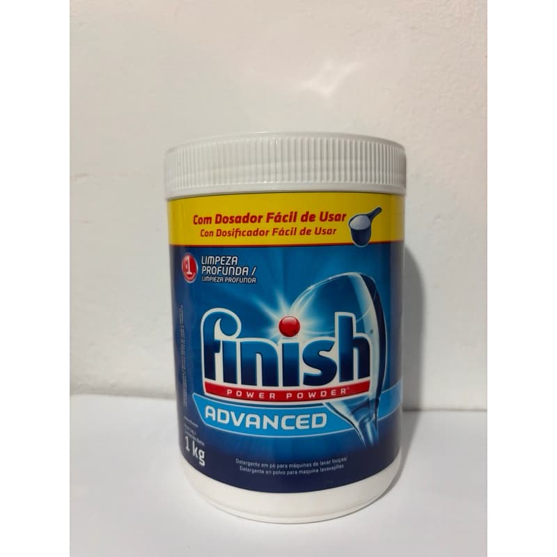 Finish Advanced Detergente em Pó 1kg - Limpeza Profunda, Brilho Duradouro, Compatível com Todas as Marcas