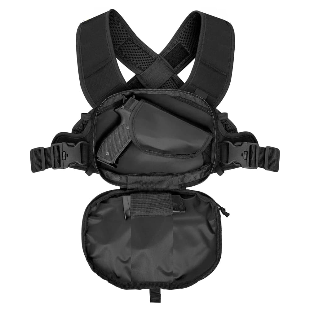 Bolsa de Peito Defender preto saq rápido
