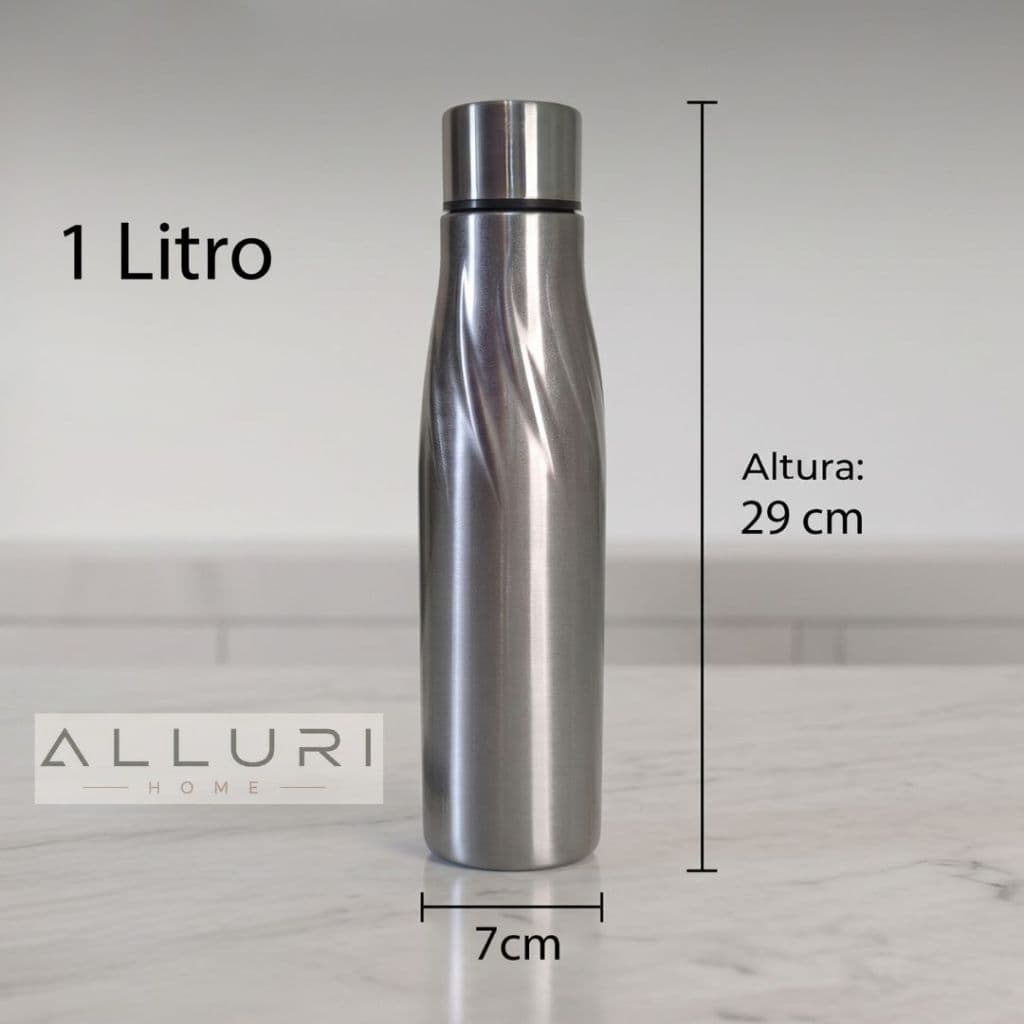 Garrafa Squeeze Inox 1 Litro Zein Lieve Água Academia Trabalho 1L