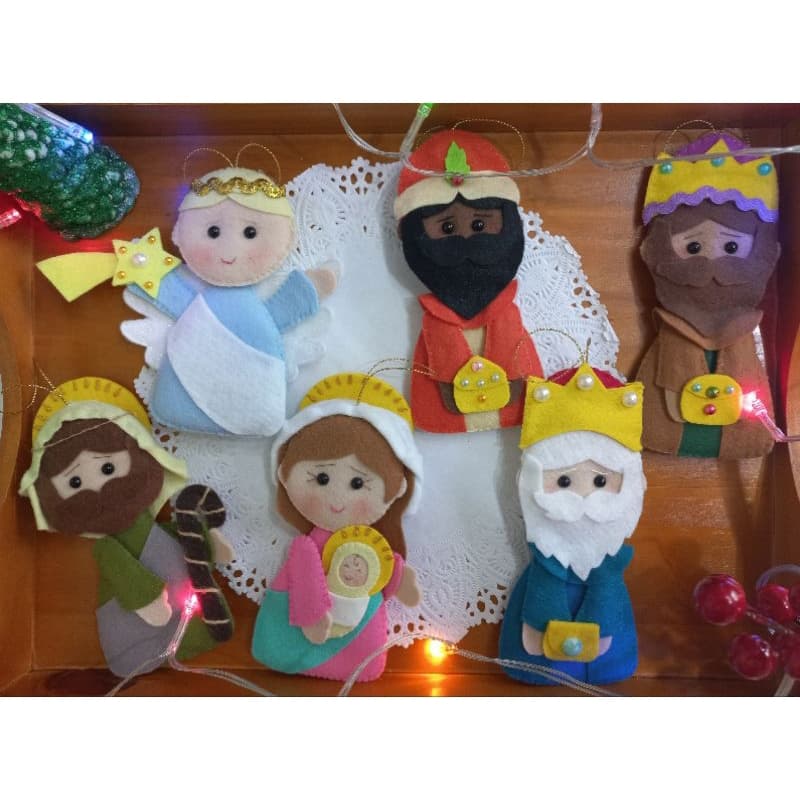 Pingentes de Natal Presépio para Pinheirinho  Decoração de Natal