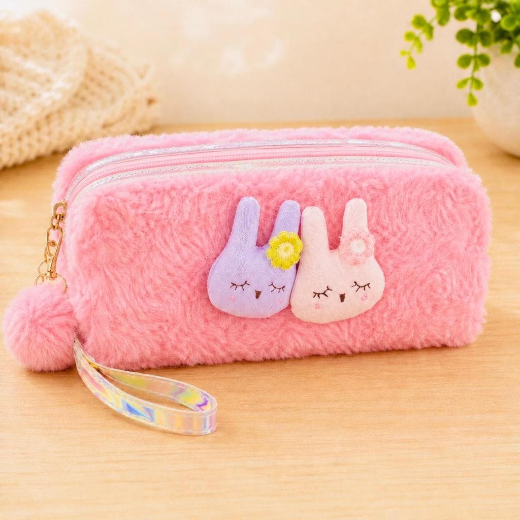 Necessaire Feminina de Maquiagem em Pelúcia Personagens