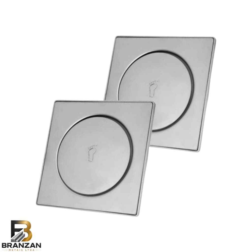 Kit 1/2 Ralo Inteligente 10x10 Click Inox Banheiro Lavabo Veda Cheiro Cromado
