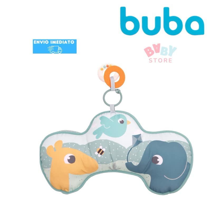 Almofada De Atividades Tummy Time com Mordedor e Argolas Buba