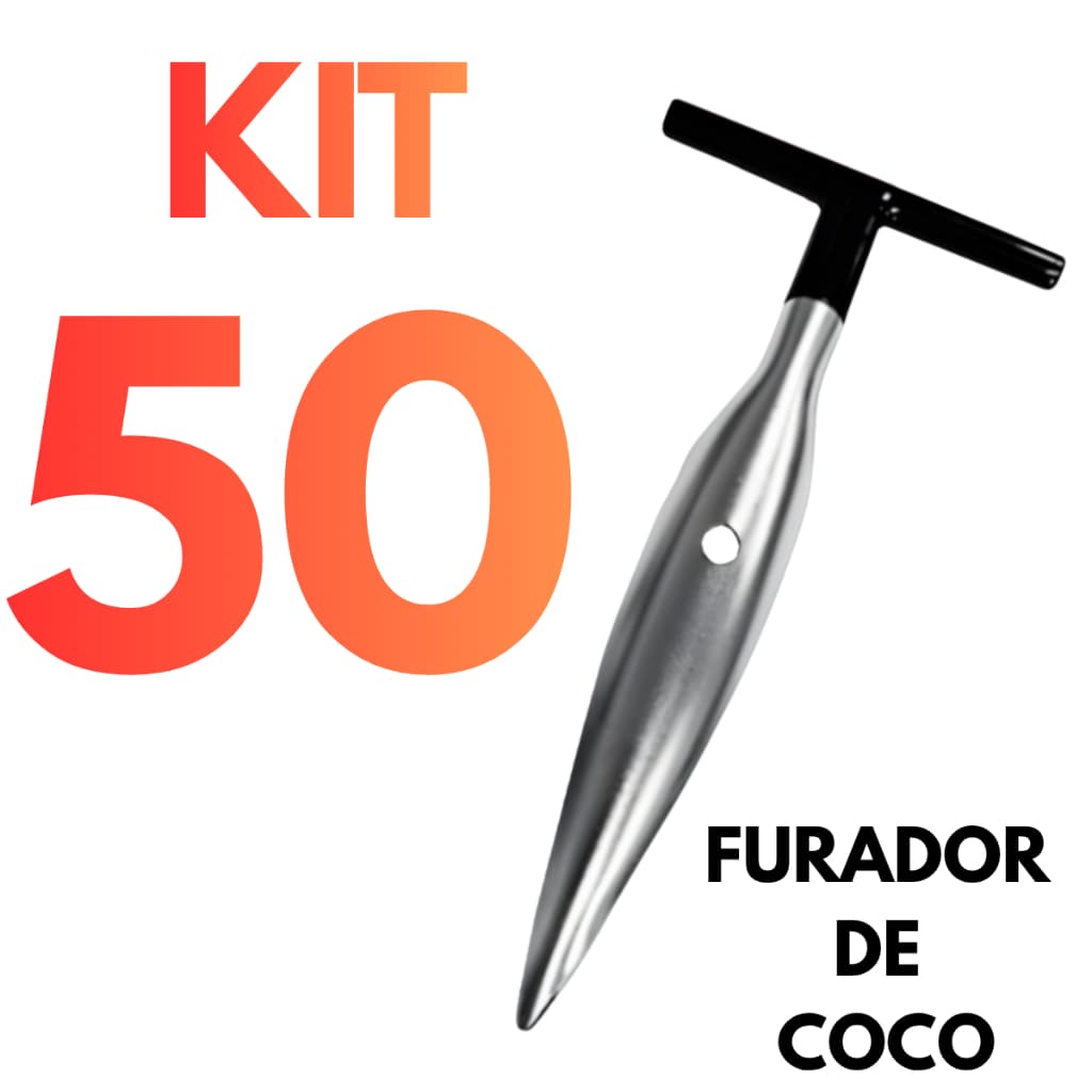 Furador de Coco Abridor de Coco Inox Manual Profissional Fura Coco Verde com Cabo Ergonômico
