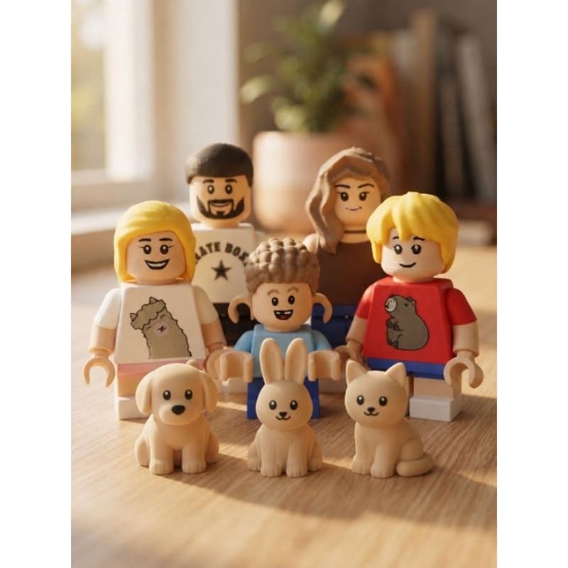 Bonecos Estilo Lego Personalizados 3D | Casal ou Família | Presente Criativo