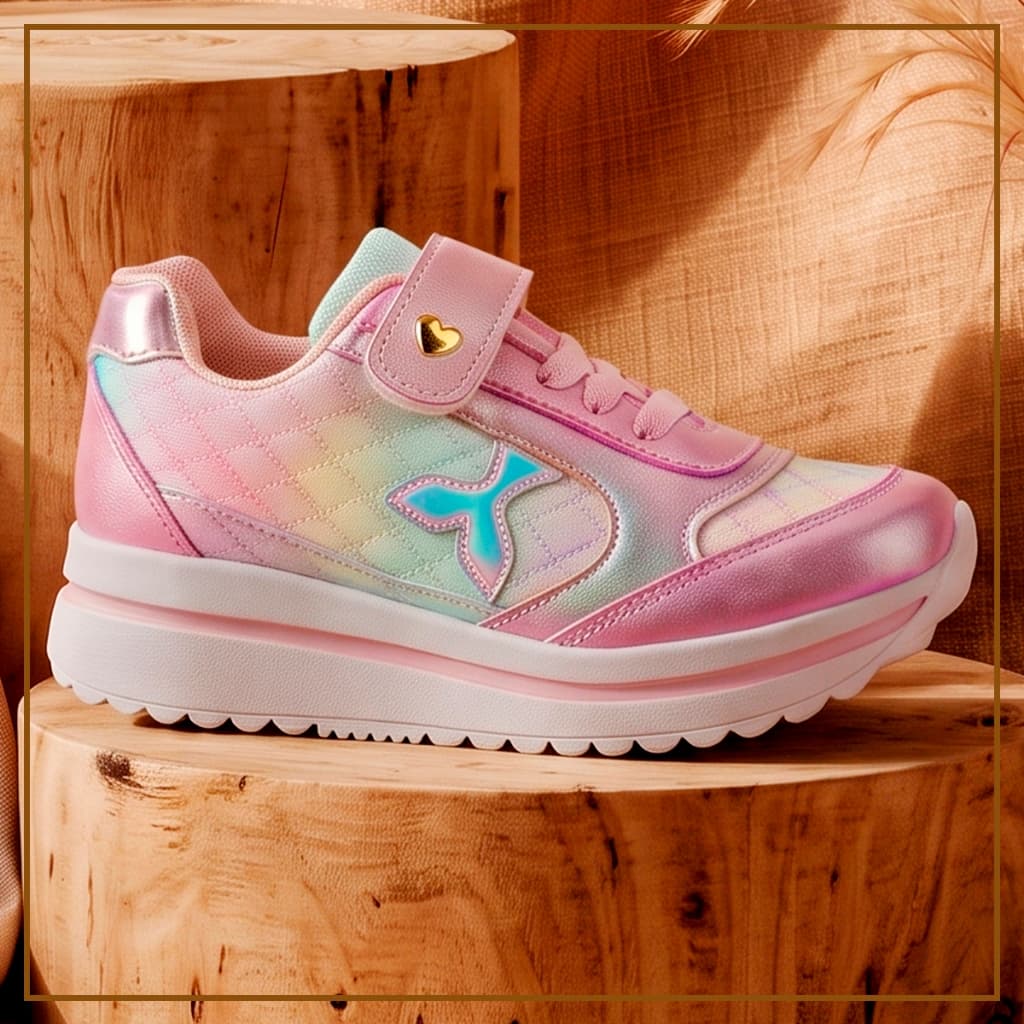 Tenis infantil Menina Tenis infantil Feminino Criança Sereia Rosa Tenis Menina